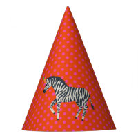 Party Zebra mit rosa Punkten auf Rot
