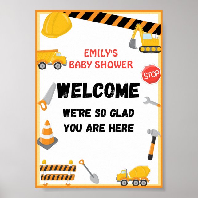Party-Zeichen, Geburtstag, Babydusche Poster (Vorne)