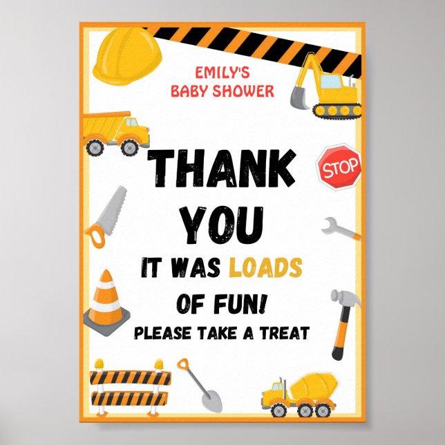 Party-Zeichen, Geburtstag, Babydusche Poster (Vorne)