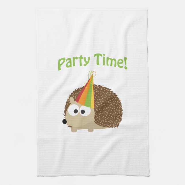 Party Zeit! Igel Geschirrtuch (Vertikal)