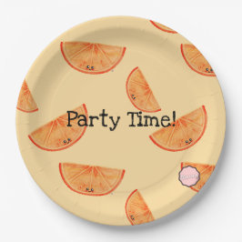 Party Zeit! Kawaii Orange Paper Tellers Pappteller