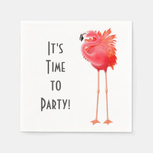 Party-Zeit-Rosa-Flamingo-Papierservietten Serviette