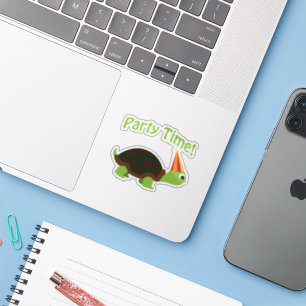Party Zeit! Schildkröte Aufkleber