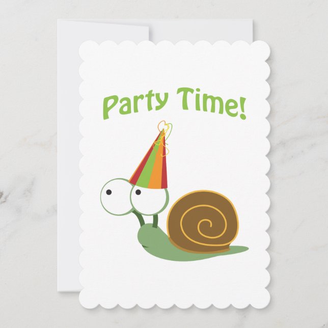 Party Zeit! Schnecken-Party Einladungen (Vorderseite)