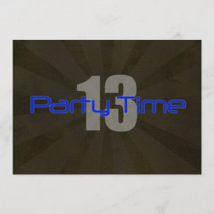 Party-Zeit-Schwarz-grauer Jungen-13. Einladung