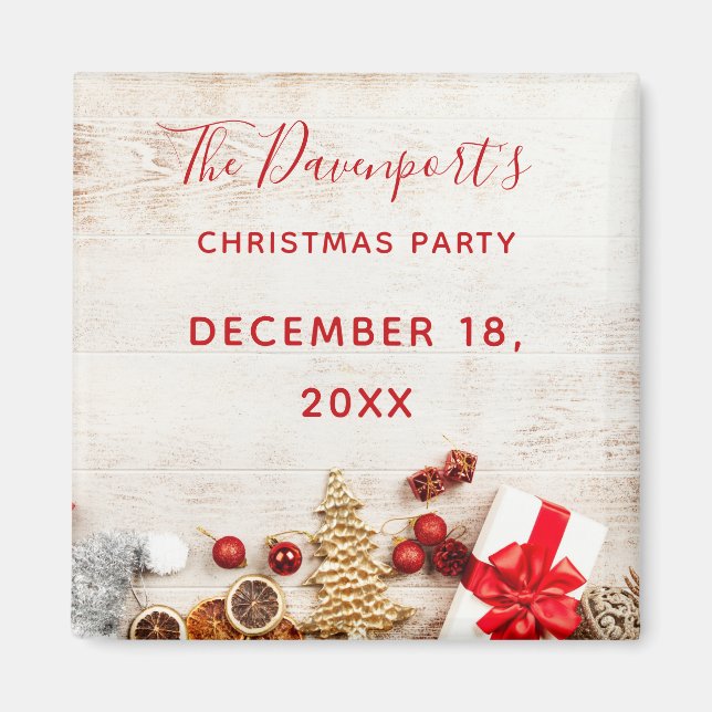 Party zu Weihnachts-Themengegenständen Magnet (Vorne)
