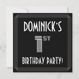 Party zum 1. Geburtstag: Art Deco Stil mit Individ Einladung