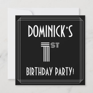Party zum 1. Geburtstag: Art Deco Stil mit Individ Einladung