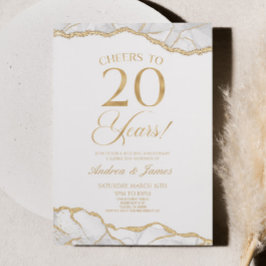 Party zum 20. Hochzeitstag mit dem Gold Agate Einladung