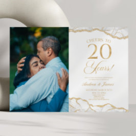 Party zum 20. Hochzeitstag mit dem Gold Agate Einladung