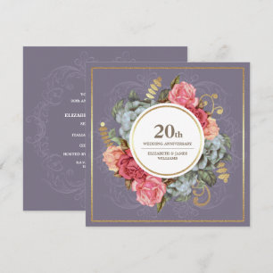 Party zum 20. Hochzeitstag Vintag Einladung