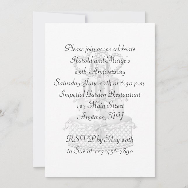 Party zum 25. Jahrestag Einladung (Vorderseite)
