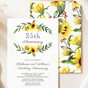 Party zum 25. Jubiläum der Sonnenblume Einladung