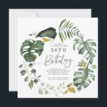 Party zum 30. Jubiläum: Wasserfarbenfolien Save The Date<br><div class="desc">Botanisches Blattwerk mit Wasserfarbe 30. Party Einladung. Schöne handgedruckte Aquarellfarben mit floralen Aquarellen und moderner Schriftzeichen. Teil einer Party-Auflistung.</div>