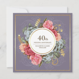 Party zum 40. Hochzeitstag Vintag Einladung