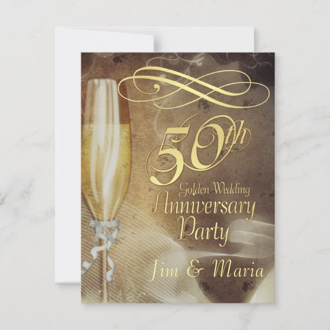 Party zum 50. Jubiläum - UAWG-Antwortkarten RSVP Karte (Vorderseite)