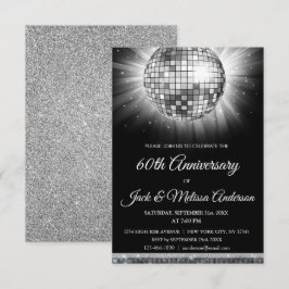 Party zum 60. Geburtstag der Hochzeit Silver Disco Einladung