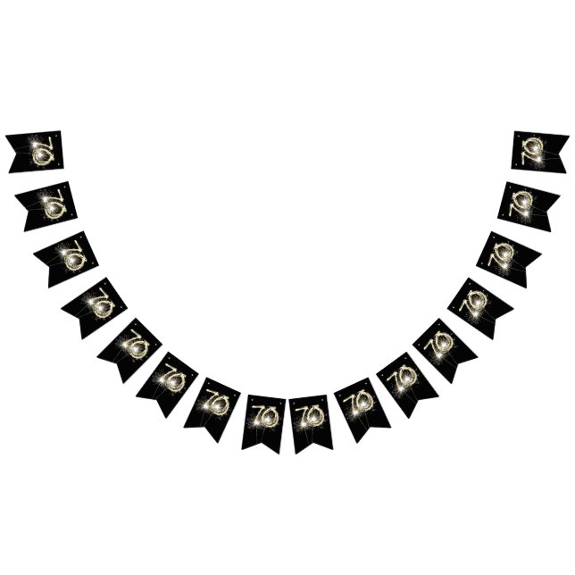 Party zum 70. Geburtstag oder Jahrestag Wimpelkette (Alle)