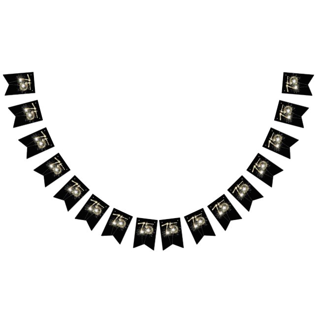 Party zum 75. Geburtstag oder Jahrestag Wimpelkette (Alle)