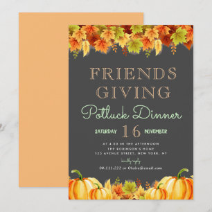 Party zum Abendessen mit Erntedank Einladung