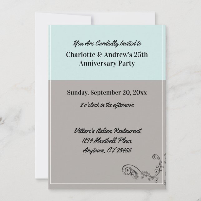 Party zum Anniversary-Start von Skripttext Blue Gr Einladung (Vorderseite)
