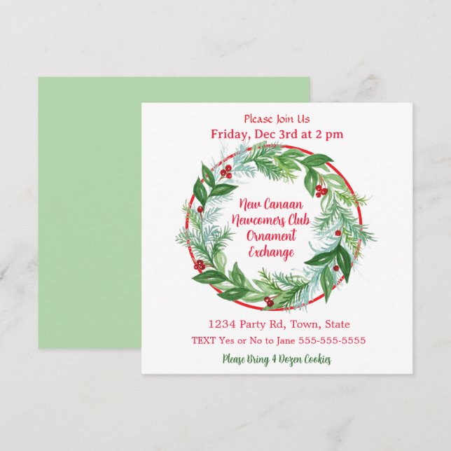 Party zum Austausch von Wasserfarben Einladung (Vorne/Hinten)