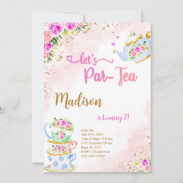 Party zum Geburtstag Einladung von Gold & Pink