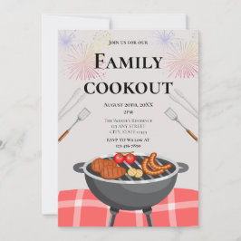 Party zum Grillen von Feuerwerkskörpern - Familien Einladung