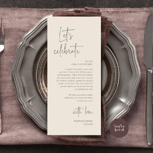 Party zum Hochzeitsplatz zum Abendessen dank Karte