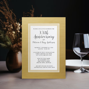 Party zum Hochzeitstag 50. Imitat Goldfolie Einladung