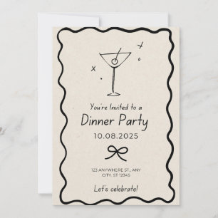 Party zum Schwarz und Beige einladen Einladung
