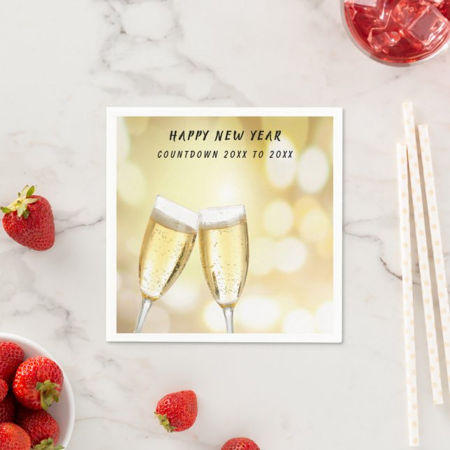Party zum Silvesterfest und Toast am Abend Serviette (Beispiel)