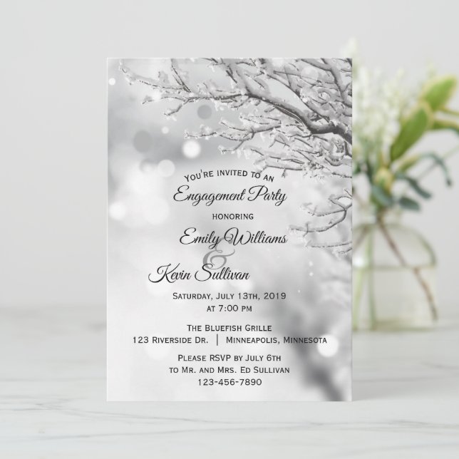Party zum Thema Schnee und EisWinter Einladung (Stehend Vorderseite)