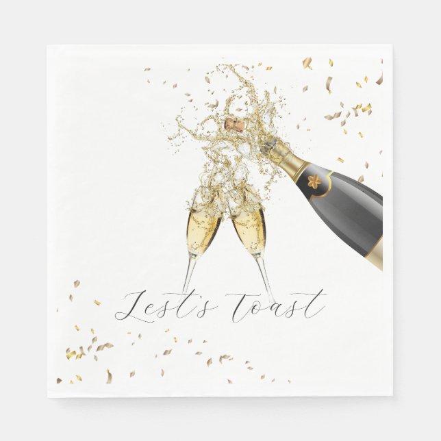 Party zum Toast des neuen Jahres gelassen Serviette (Vorderseite)