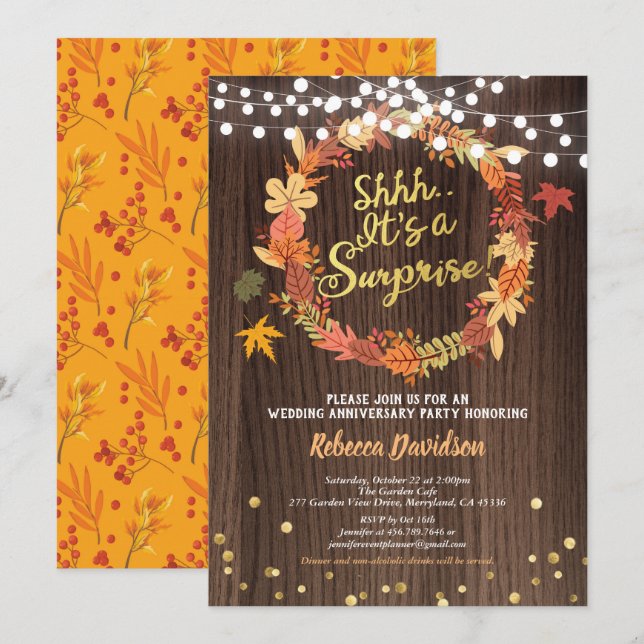 Party zum unerwarteten goldenen Hochzeitstag Einladung (Vorne/Hinten)