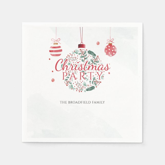 Party zur Ansammlung von Weihnachtsfamilien Serviette (Vorderseite)