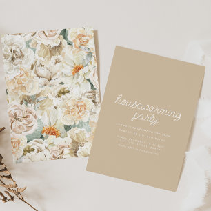 Party zur Aufwärmung von Boho Floral Wallpaper lad Einladung