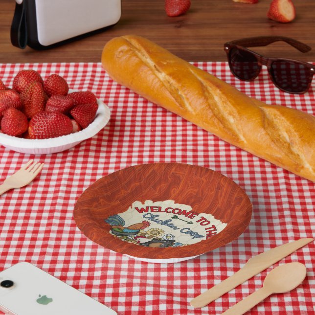Party zur Begrüßung von niedlichen Hühnerhühnern Pappteller (Picknick)