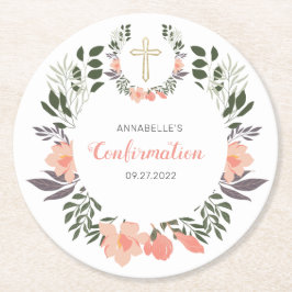 Party zur einfachen Blumenbestätigung Runder Pappuntersetzer