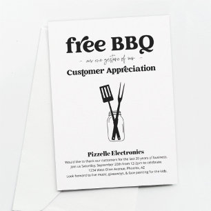 Party zur GRILLEN von Geschäftsdaten von Kunden Einladung