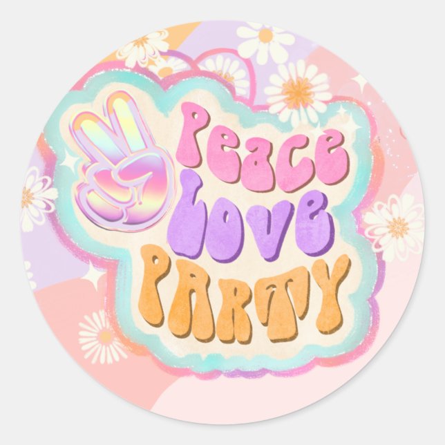 Party zur Liebe des Friedens Runder Aufkleber (Vorderseite)
