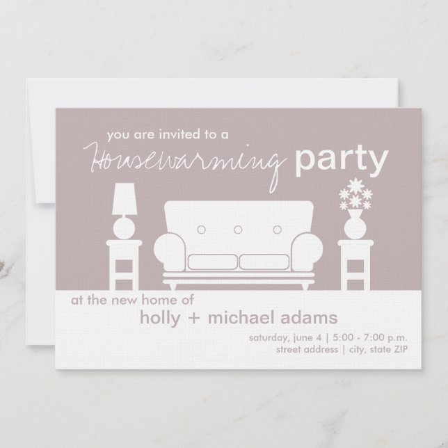 Party zur Wohnungsaufbereitung - Weiß Wohnzimmer Einladung (Vorderseite)