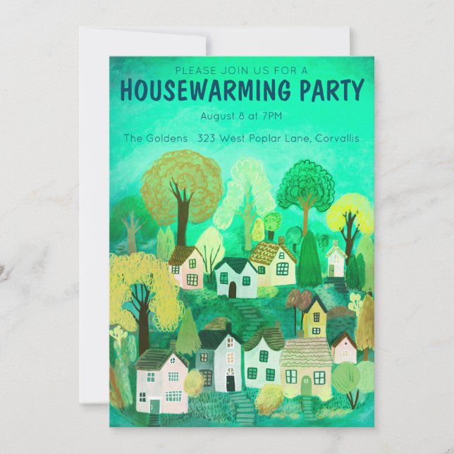 Party zur Wohnungsaufwärmung Zeichnend Niedliches  Einladung (Vorderseite)