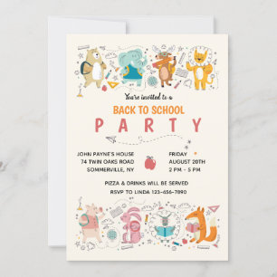 Party zurück zur Party Einladung in der Schule