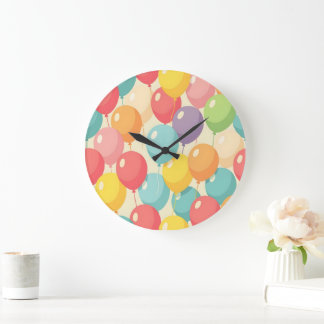 Partybälle in verschiedenen Farben Große Wanduhr