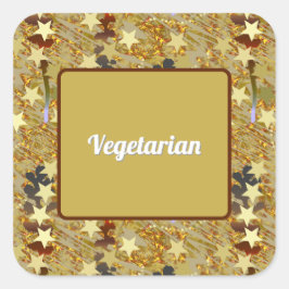 Partybunter Glamouröses Vegetarisches Essen  Quadratischer Aufkleber