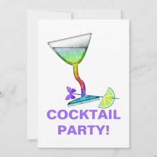 PARTYEINLADUNGEN - SCHMETTERLING MARTINI EINLADUNG