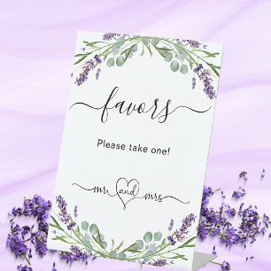 Partygave Lavendel Flieder floral Eukalyptus Sockelschild
