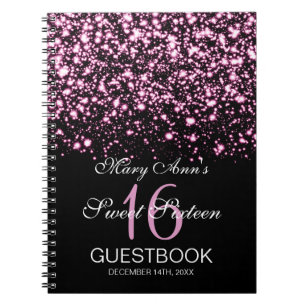 Partyguestbook-bezauberndes Mitternachtsrosa des Notizblock