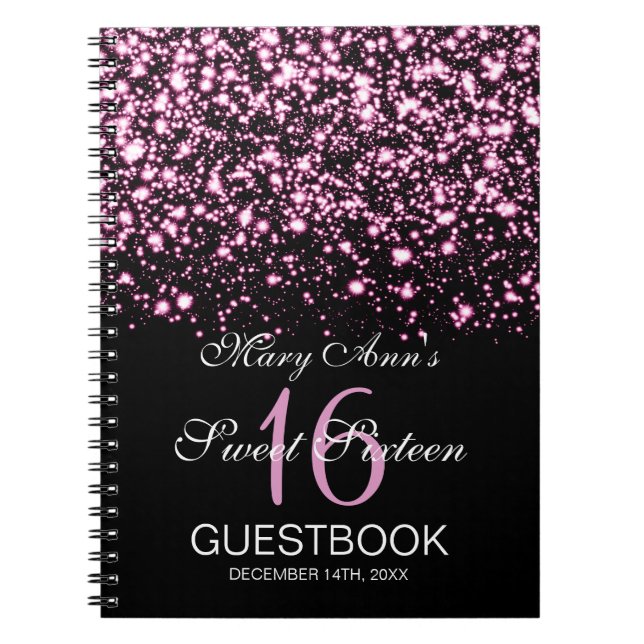 Partyguestbook-bezauberndes Mitternachtsrosa des Notizblock (Vorderseite)